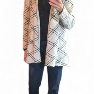 Belldini Navy and Gray Open-Front Cardigan